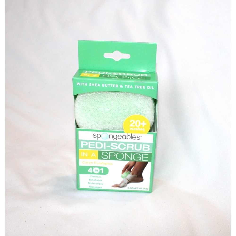 Spongables Pedi Scrub In A Sponge Foot Exfoliating 20+ Wash Citron Eucalyptus
